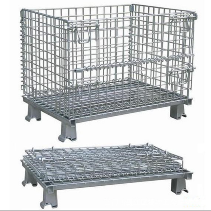 Industrial Material Handling Stackable Welded Steel Transport Metal Wire Mesh Pallet Cage With Forklift