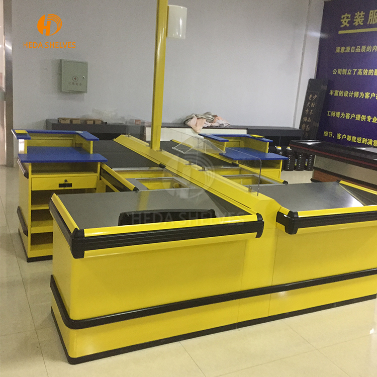 Supermarket Steel Cash Desk / Checkout Counter / Cashier Table With Low Price