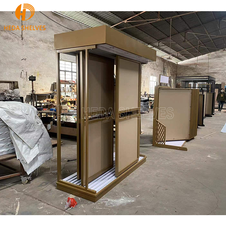 High Quality Sliding Tile Display Rack Ceramic Metal Tile Display Stand for Showroom