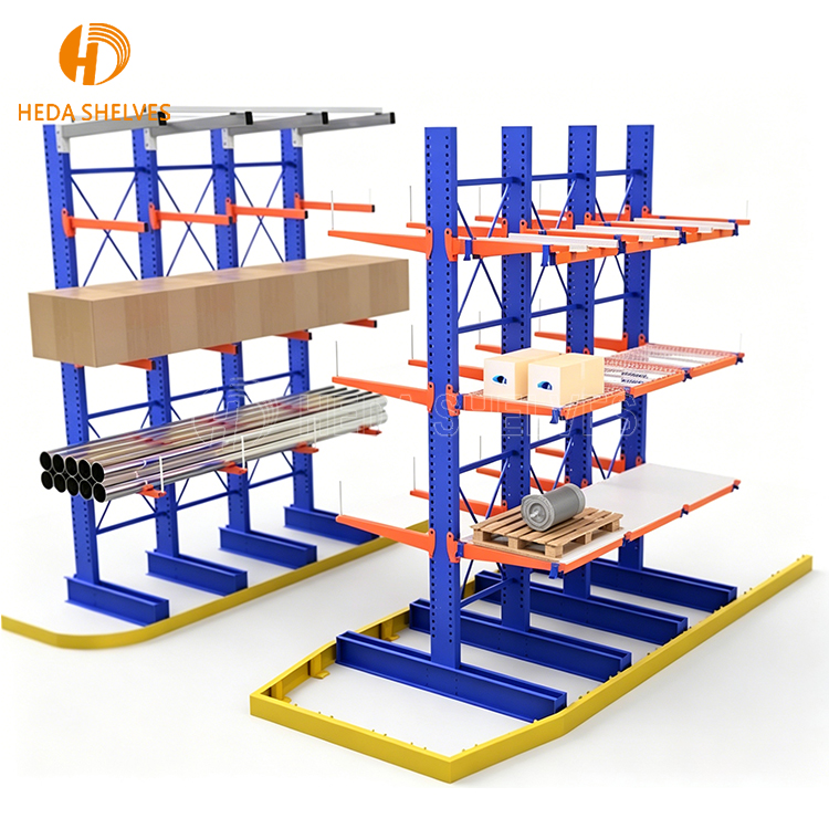Heda Adjustable Corrosion Protection Steel Pipe Storage Shelf Custom Warehouse Cantilever Rack System