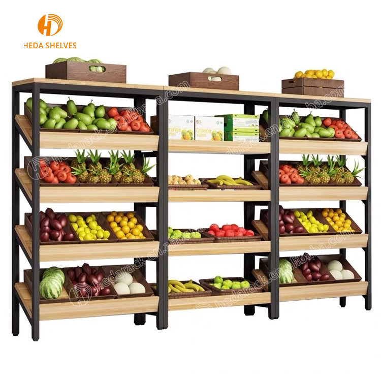 Good Quality Supermarket Vegetable Rack Fruit Display Stand Display 2