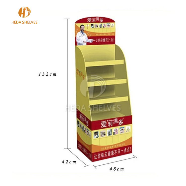 Retail Drink Beverage Display Customized Ladder Shelf Stand in Stores and Supermarket for Promoting Products Low Price