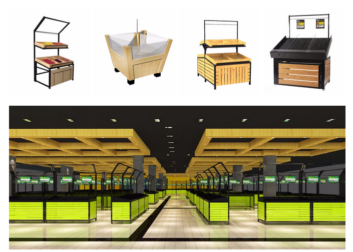 Good Quality Supermarket Vegetable Rack Fruit Display Stand Specification