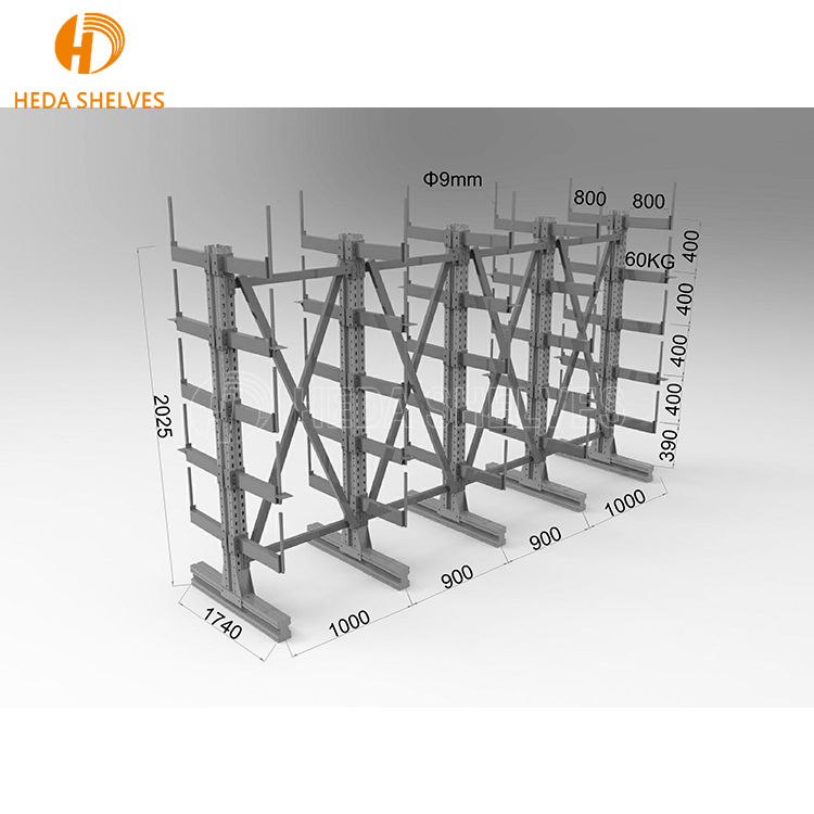 Single Side Heavy Duty Shelves Storage Racks Cantilever Racking for Warehouse