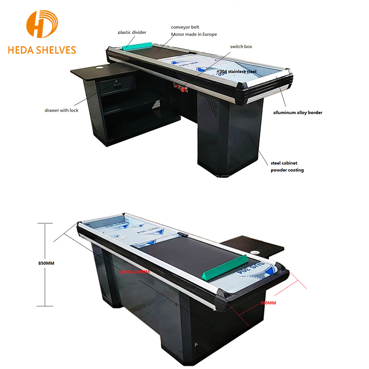 Best Quality Supermarket Checkout Counter/Used Supermarket Equipment Cashier Desk Equipment