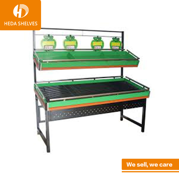 Super Markets Wood Fruit Stand Vegetable Rack for Fruit Shop Shelf