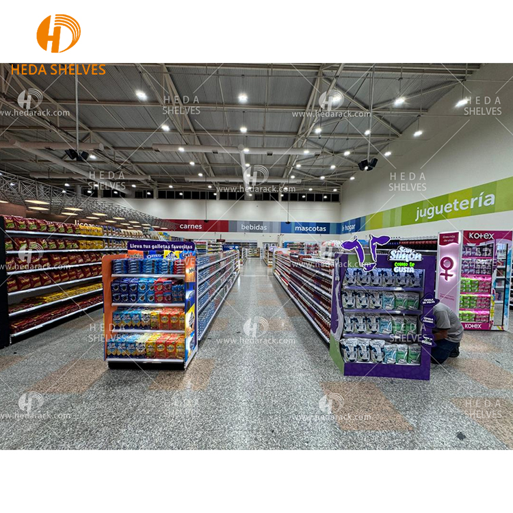 Heavy-Duty Metal Adjustable Supermarket Shelving Grocery Store Rack Supermarket Storage Shelves