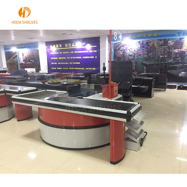 Supermarket Steel Cash Desk / Checkout Counter / Cashier Table With Low Price