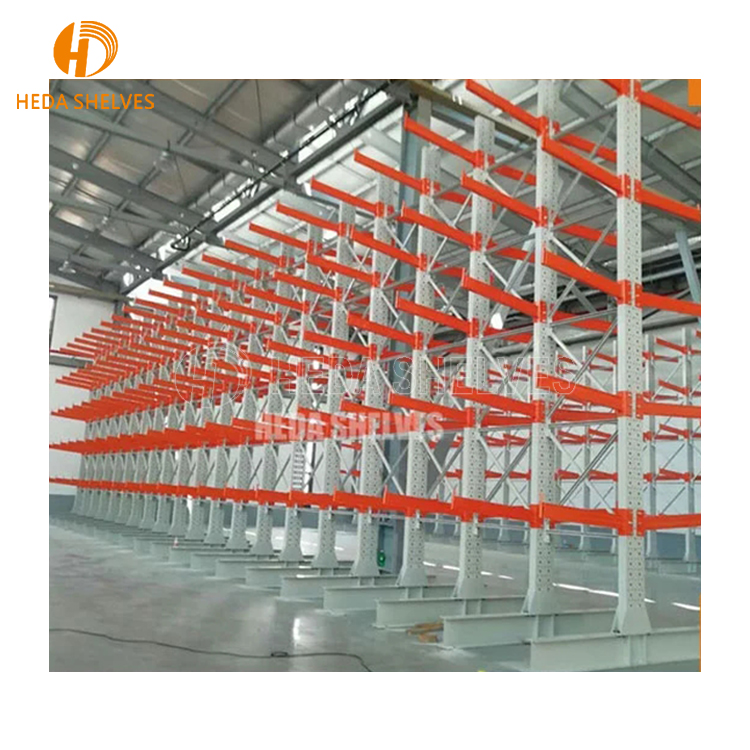 Heda Industrial 5-Layer Steel Cantilever Metal Rack Adjustable Heavy Duty Cantilever Racking for Factory Warehouse Storage