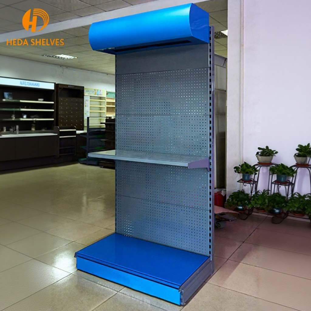 Custom Shopping Shelf Shop Rack Gondola Shelving Double-sided Supermarket Shelves Display Shelves Grocery Store Racks