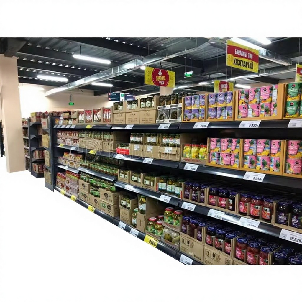 Modern Double-Sided Heavy Duty Supermarket Shelves Light Duty Metal and Steel Store Shelf Gondola Grocery Display