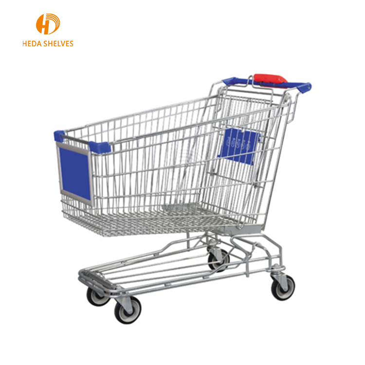 European Style Wholesales Chrome Metal Supermarket Shopping Carts Trolley