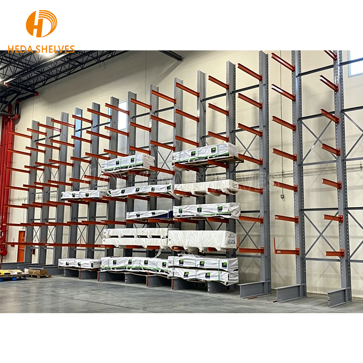 Heda Adjustable Corrosion Protection Steel Pipe Storage Shelf Custom Warehouse Cantilever Rack System