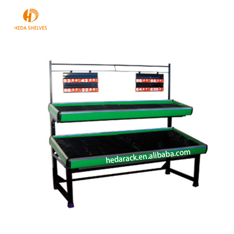3 Tier Supermarket Fruit Vegetable Display Rack Shelf