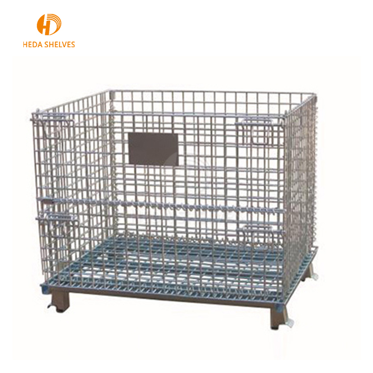 PET Preform Mesh Box Wire Cage Metal Bin Storage Container Collapsible Storage