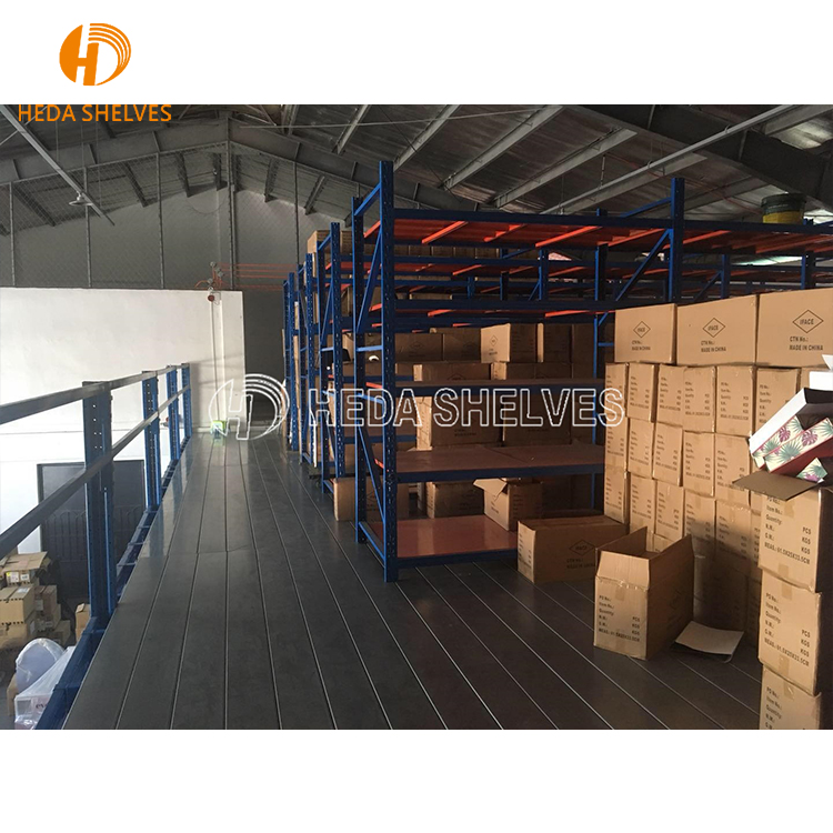 Heavy-Duty Industrial Metal Storage Rack System Mezzanine Floor Steel Platform for Efficient Warehouse Storage
