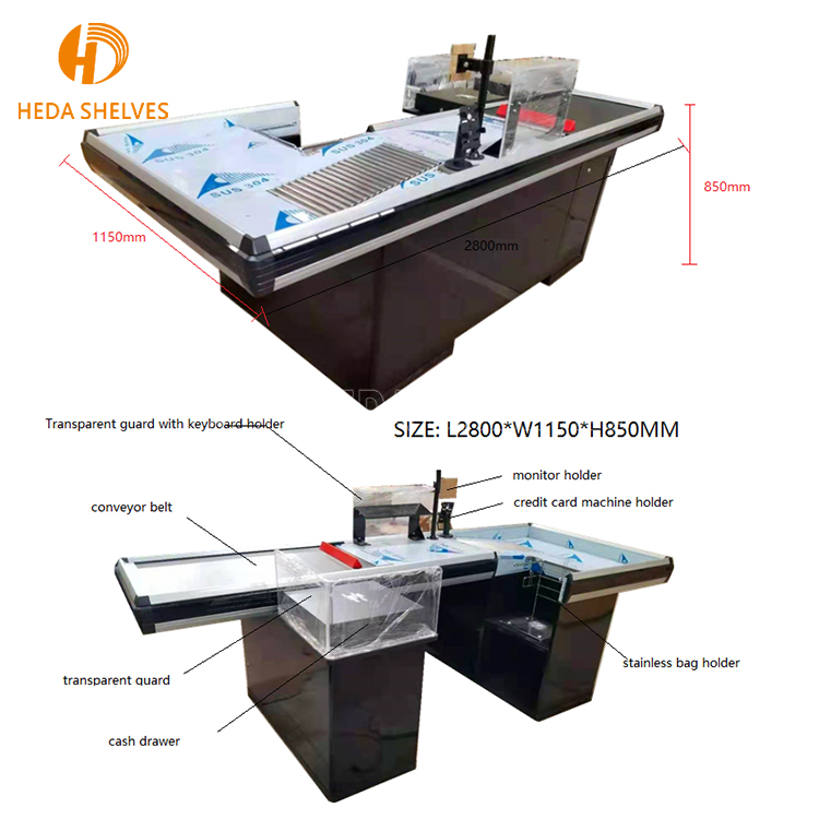Best Quality Supermarket Checkout Counter/Used Supermarket Equipment Cashier Desk Equipment