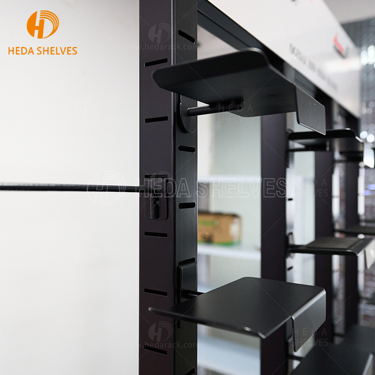 Custom Logo Floor Rotating Display Metal Hooks Shelf Shop Furniture Hanging Rack