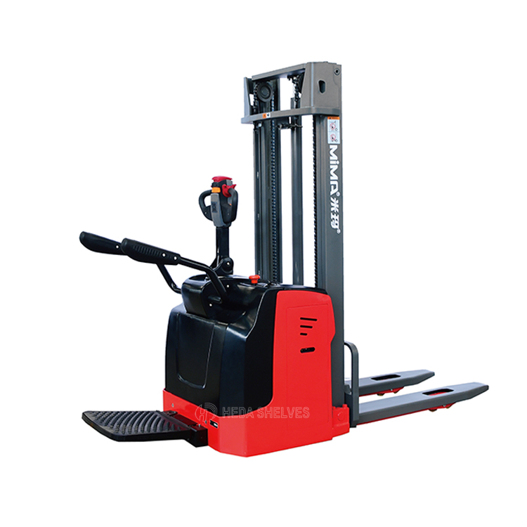 Heda AC Driving Stacker System Maintenance Friendly Electric Walkie Stacker Forklift With Large Storage Battery