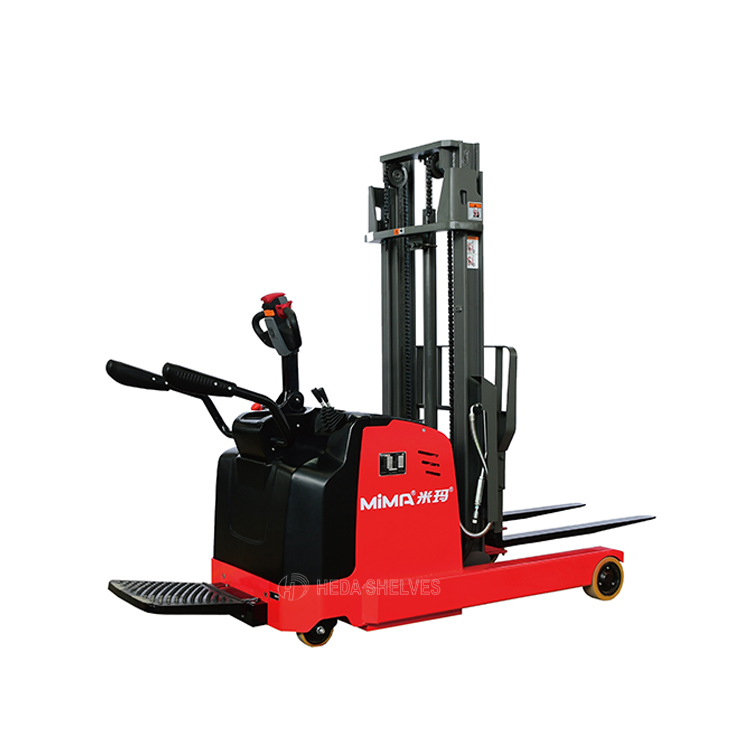 Heda AC Driving Stacker System Maintenance Friendly Electric Walkie Stacker Forklift With Large Storage Battery
