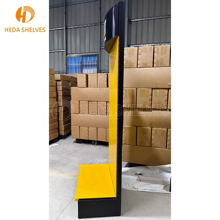 Modern LED Light Hardware Tool Display Stand Floor-Standing Metal Pegboard Rack for Power Tools