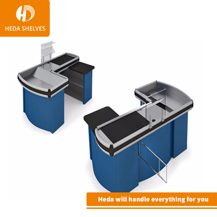 Retail Supermarket Grocery Store Cash Table Furniture Grocery Cashier Checkout Counter for Shop