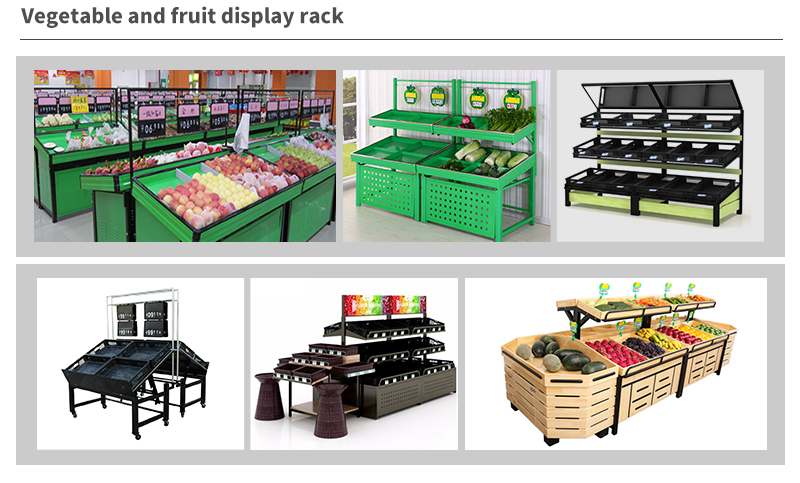 Super Markets Wood Fruit Stand Vegetable Rack for Fruit Shop Shelf