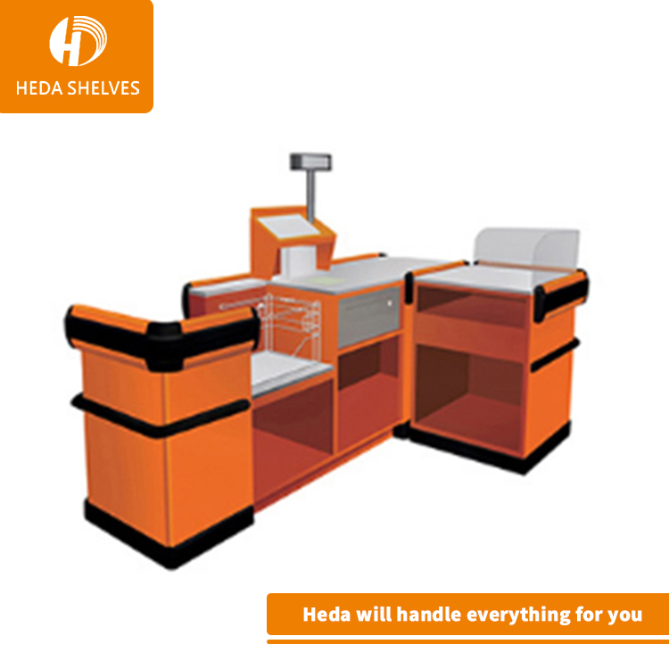 Retail Supermarket Grocery Store Cash Table Furniture Grocery Cashier Checkout Counter for Shop