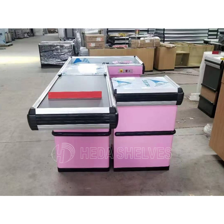 China High Grade Boutique Shopping Market Retail Store MDF Wooden Steel Cash Counter Factory