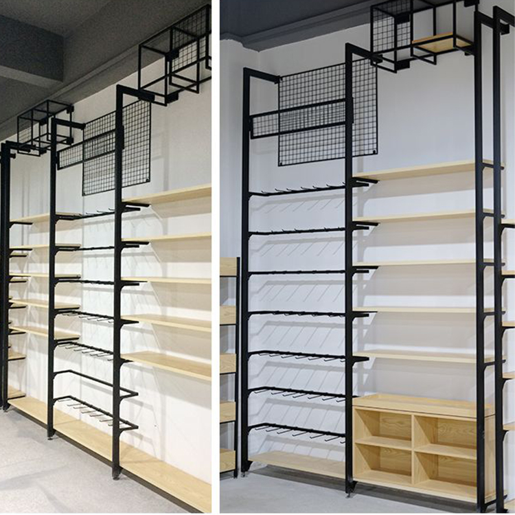 Fashion Style Cosmetic Retail Display Racks Wooden and Metal Display Stand for Miniso Shop