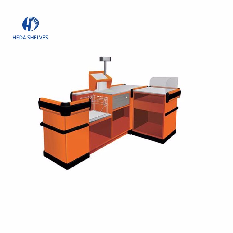Supermarket Steel Cash Desk / Checkout Counter / Cashier Table With Low Price