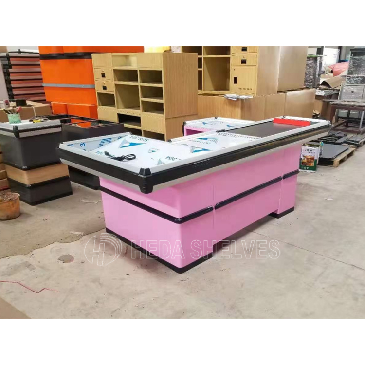 China High Grade Boutique Shopping Market Retail Store MDF Wooden Steel Cash Counter Factory