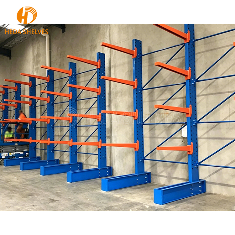 Heda Adjustable Corrosion Protection Steel Pipe Storage Shelf Custom Warehouse Cantilever Rack System