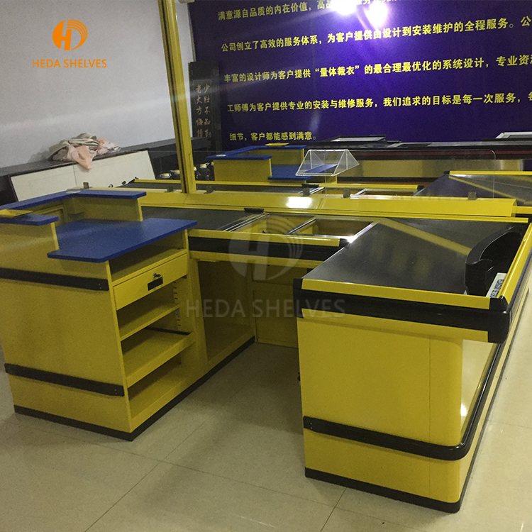 Supermarket Steel Cash Desk / Checkout Counter / Cashier Table With Low Price