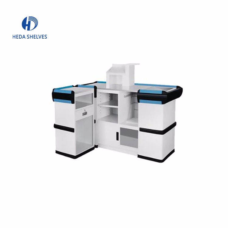 Supermarket Steel Cash Desk / Checkout Counter / Cashier Table With Low Price