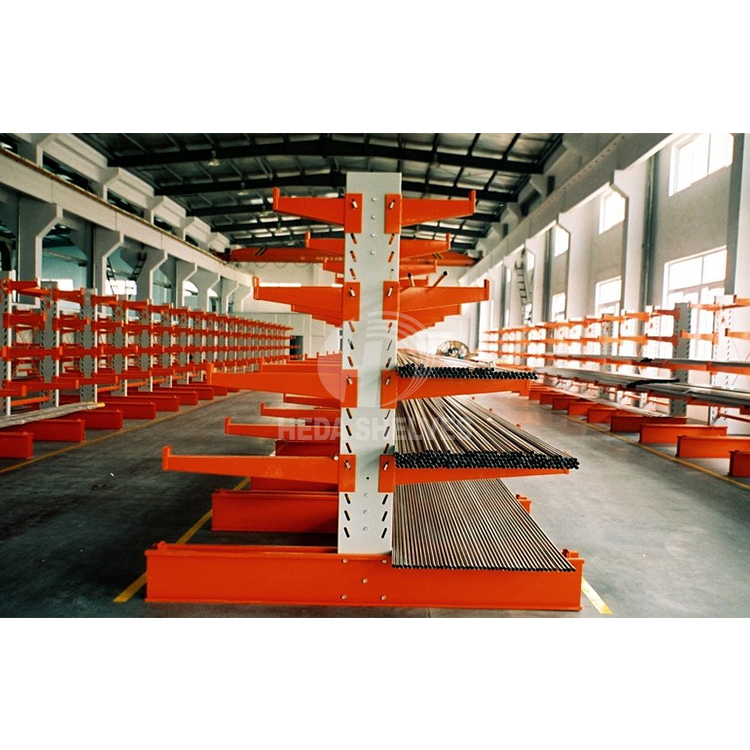 Warehouse Storage Racking Industrial Cantilever Rack System for Storing Long Items Like Lumber Metal Pipes and Steel Beams