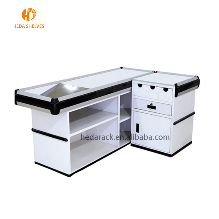 Supermarket Cashier Checkout Counter Low Price Cash Counter Table