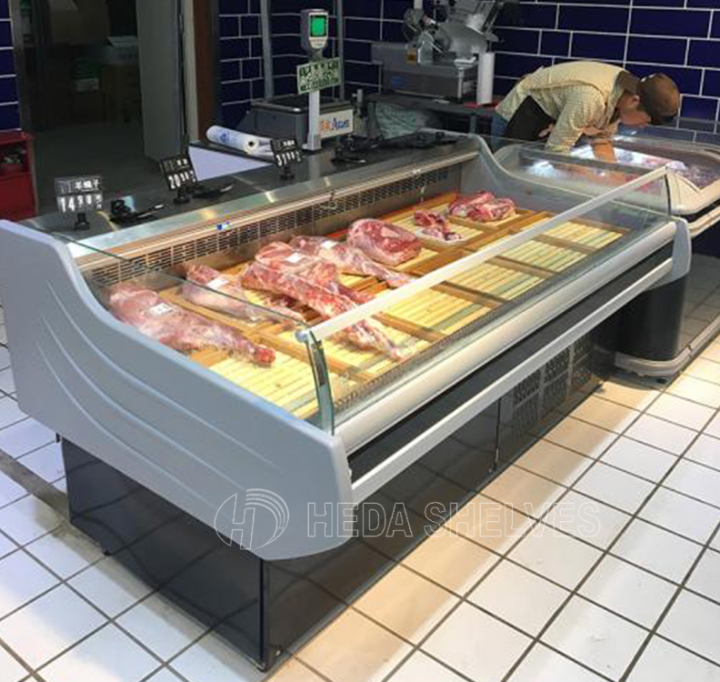 Commercial vegetable and display refrigerator showcase