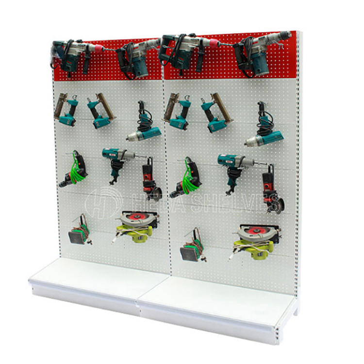 Hardware Store Floor Stand Metal Pegboard Hook Display Hardware Shelf Tool Holder Racks