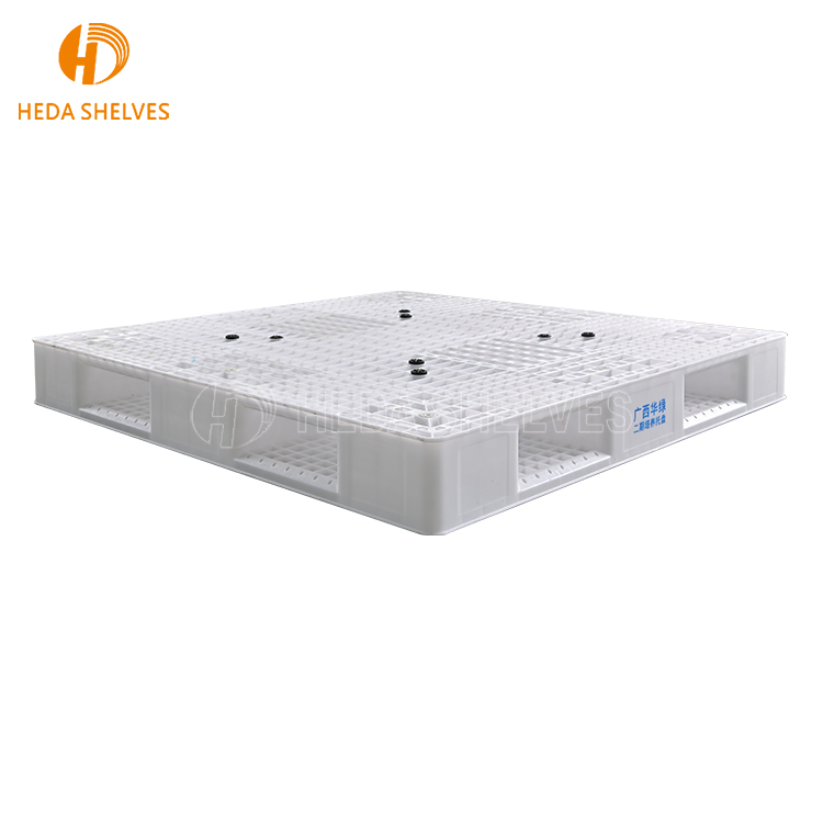 Industrial Hygienic Heavy Duty Food Grade Storage Plastic Pallet Anti-Slip Single Faced 4-Way RFID Customizable
