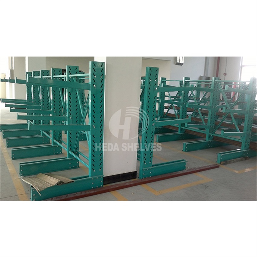 Single/Double Side Heavy Duty Cantilever Rack System Warehouse Storage Long Item Pipes Lumber Steel with Adjustable Arm Racks
