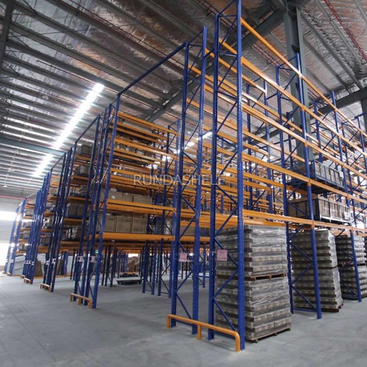 Heavy-Duty Selective Pallet Rack System Steel Warehouse Racking with Tire Storage Support Bar for Efficient Pallet Management