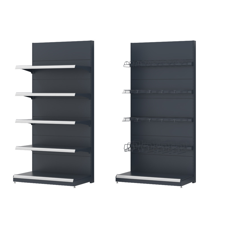 Heavy Duty Commercial Metal Shelving Single-Sided Light Duty Rack Gondola Display for Store Supermarket Storage Solution