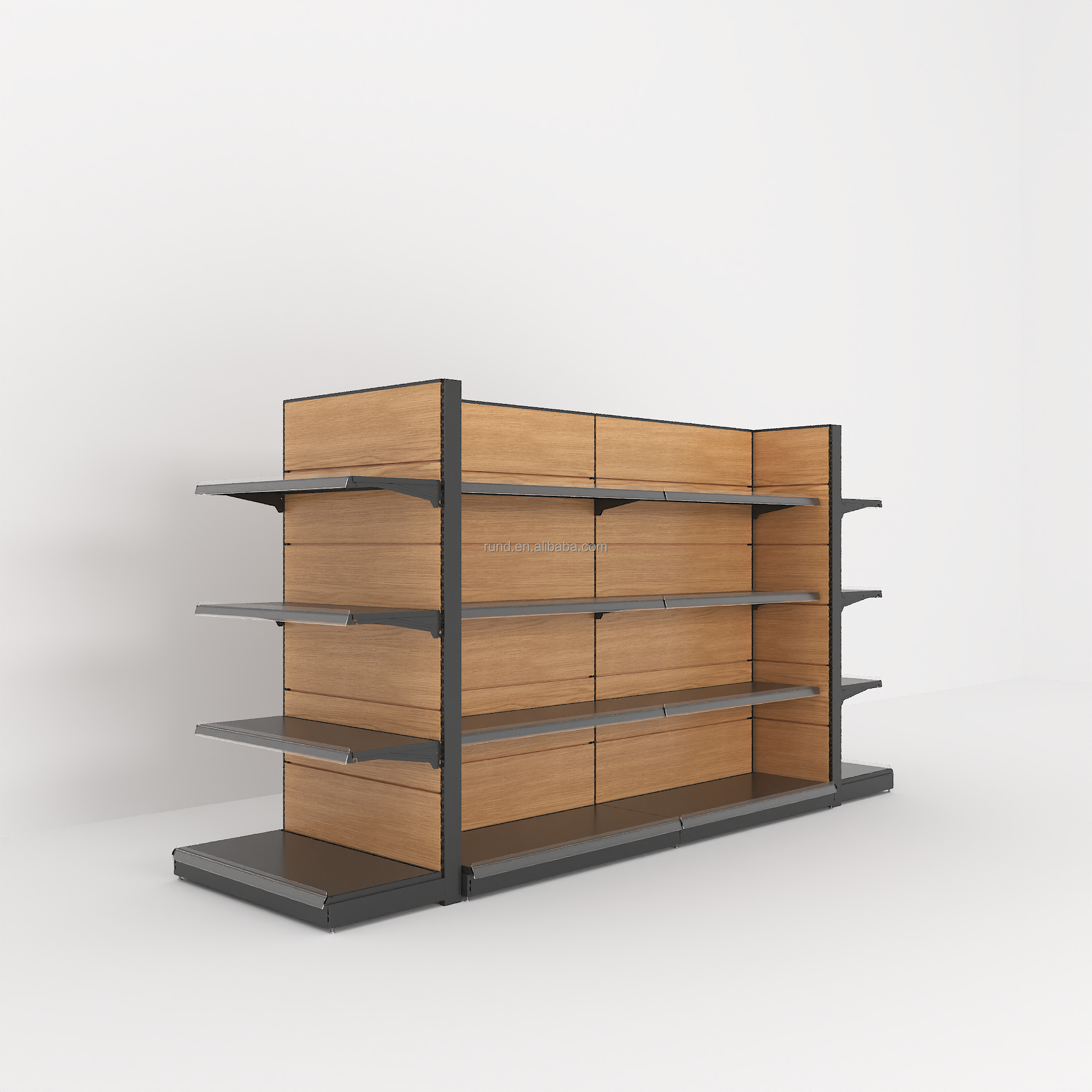 RD 36# Heavy Double-Sided Iron Rack Freestanding Supermarkets' Grain Oil Shelf High-Strength 1900mm Height Display Expositor