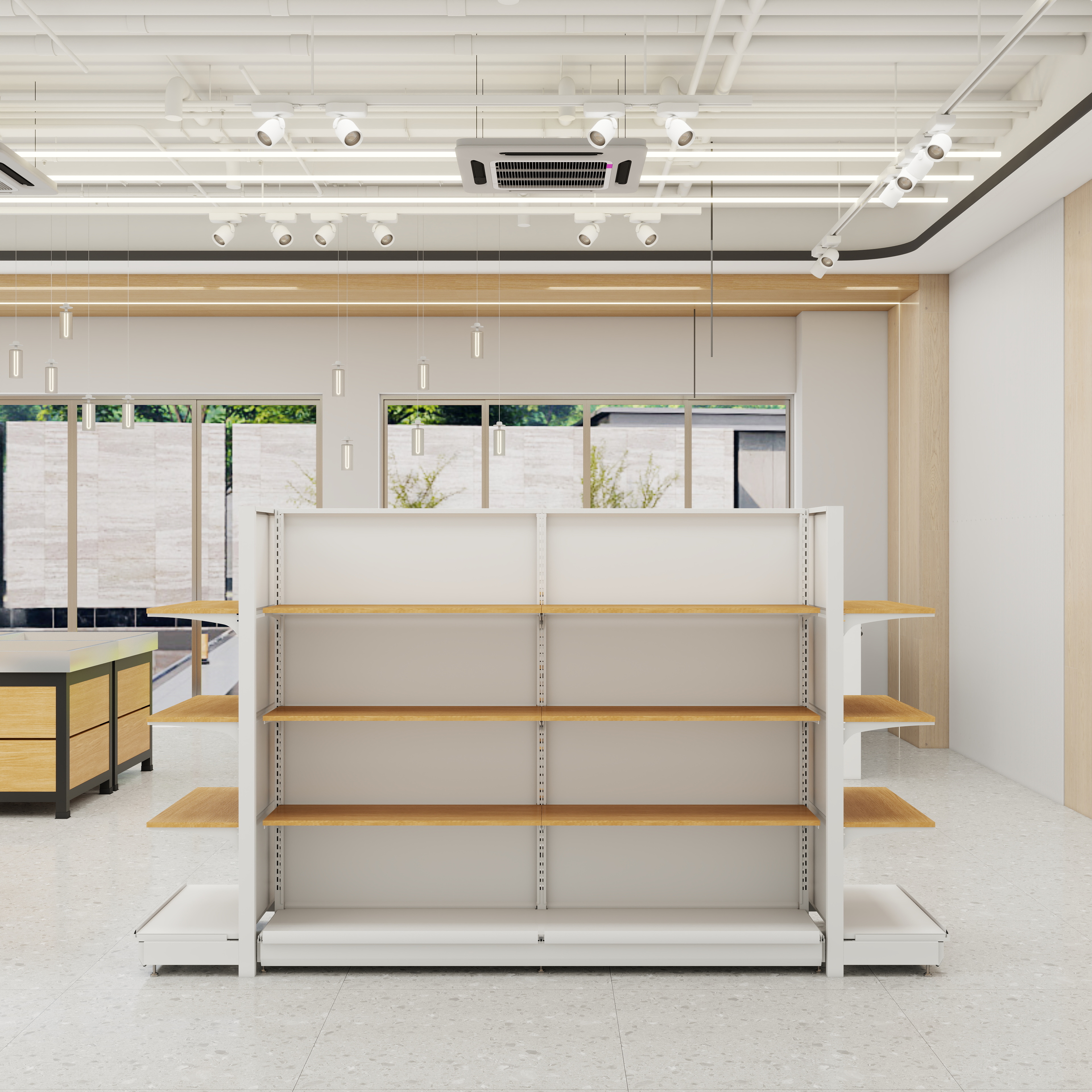 Convenience Store Shelves, Storage Shelves, Wooden Shelves, Supermarket Product Shelves