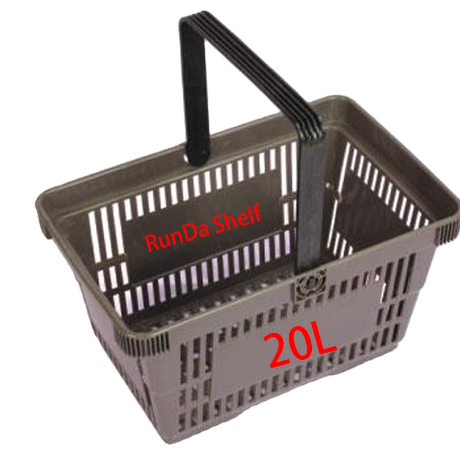 Popular 2-Wheel Foldable Shopping Basket Cart Factory Camp Supermarket Trolleys with Plastic Material From America