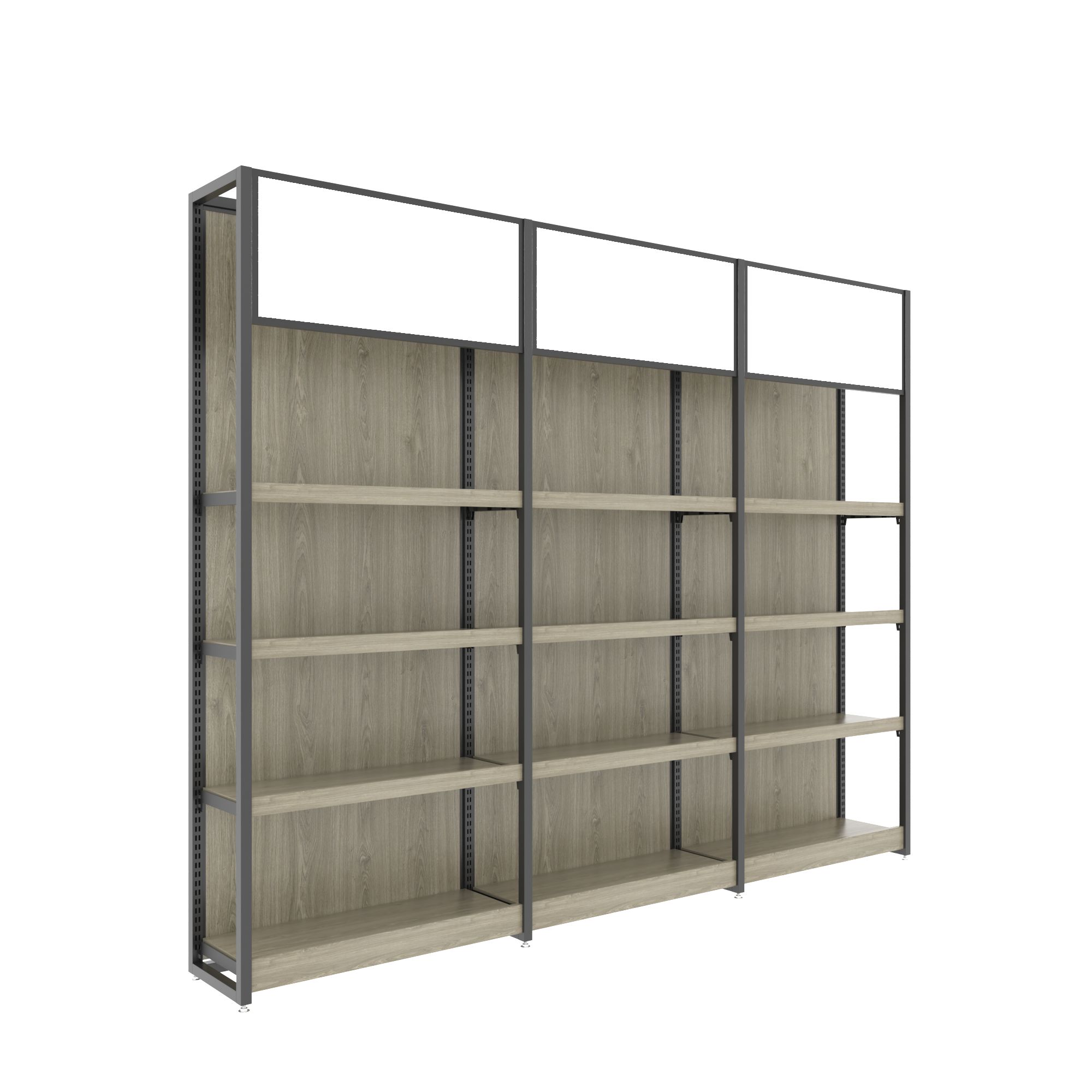 Pharmacy and Cosmetic Shop Display Shelf Wood Metal Supermarket Rack with Double-Sided Light Duty 350 400mm Storage Capacity
