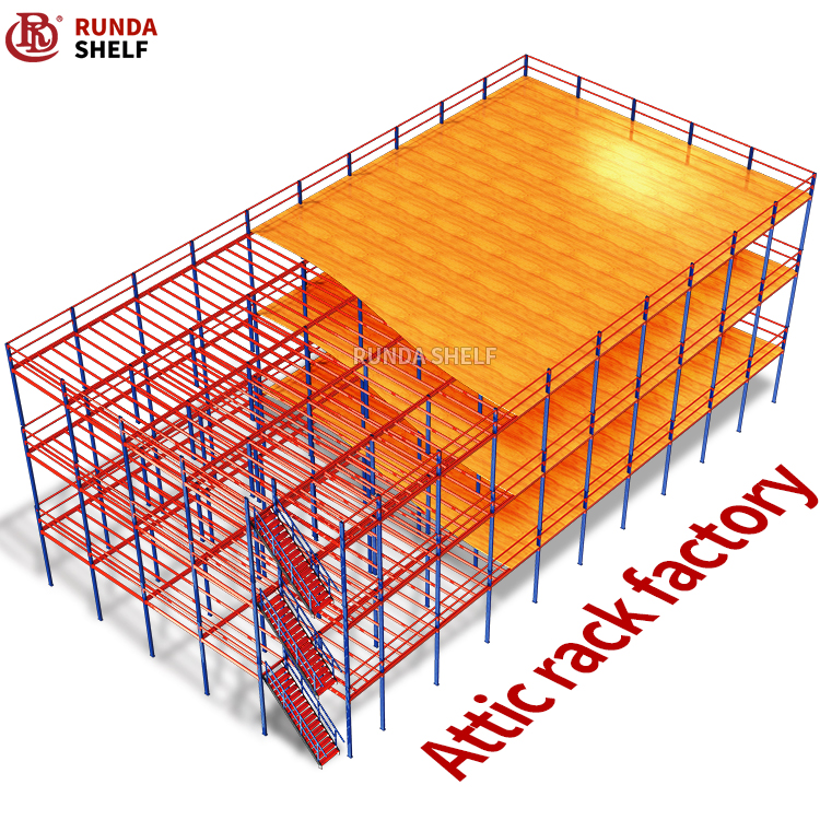 Pallet Racking Support Heavy Duty Mezzanine Floor Rack System Steel Warehouse Platform Detachable Design 300-1000kg/sqm Load
