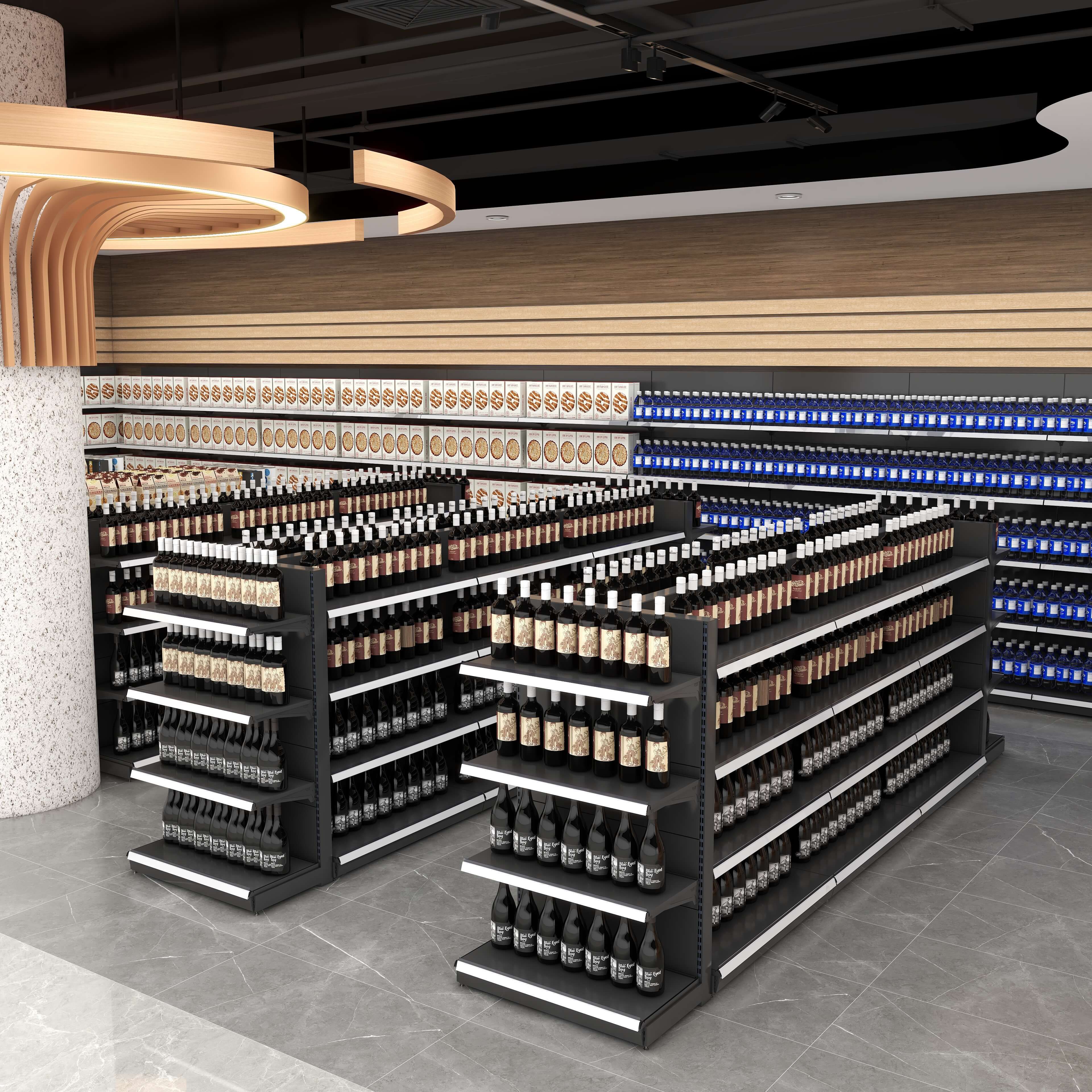 Hot Supermarket Shelf Heavy-Duty Metal Steel Rack for Stores 120KG Layer Capacity Single or Double-Sided Usage