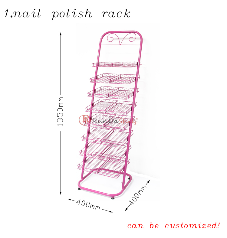 Double-Sided Nail Polish Display Rack Light Duty Supermarket Wire Rack Supermarket Shelves Metal